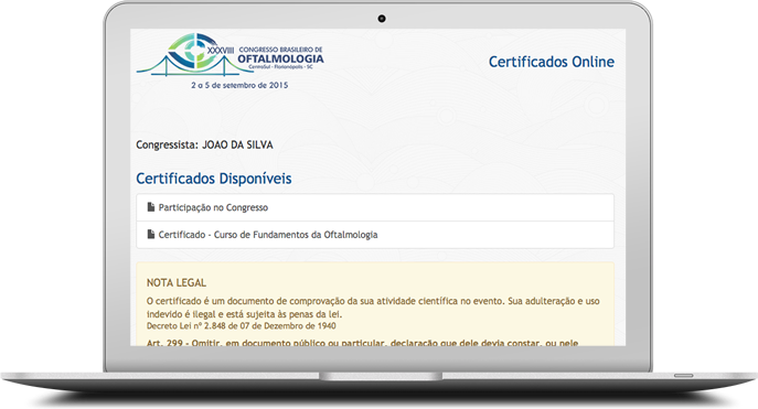 Sistema de certificados online